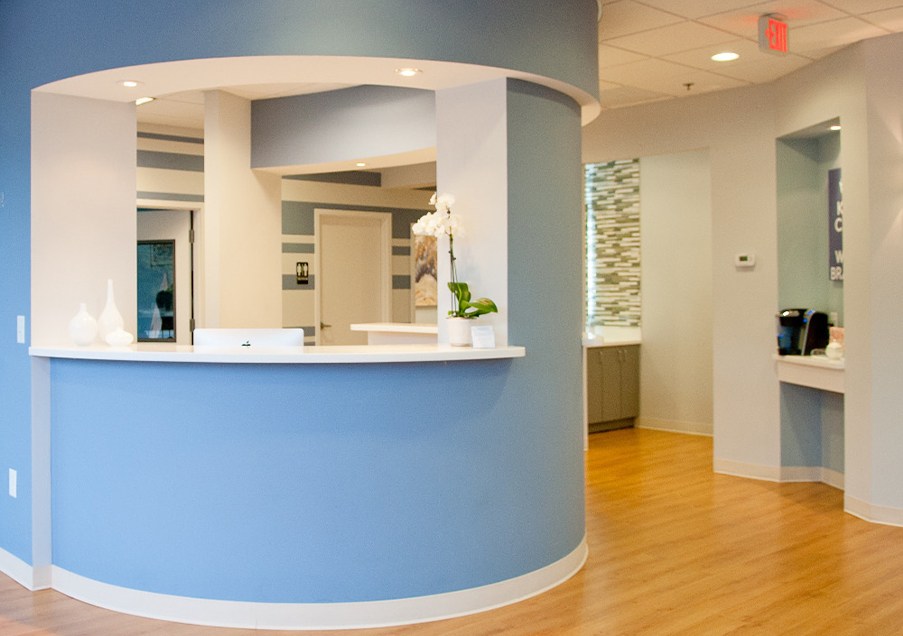 Orthodontic office reception desk