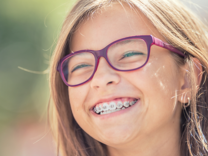 Little girl with braces